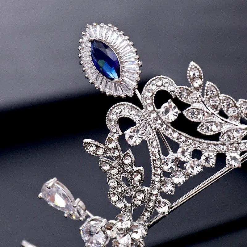 "Mara" - Blue Cubic Zirconia Bridal Tiara