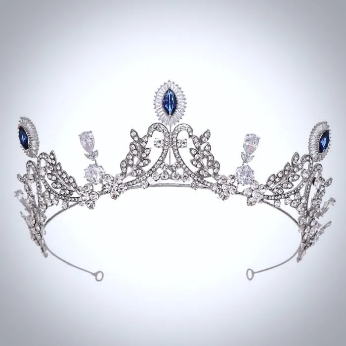 "Mara" - Blue Cubic Zirconia Bridal Tiara