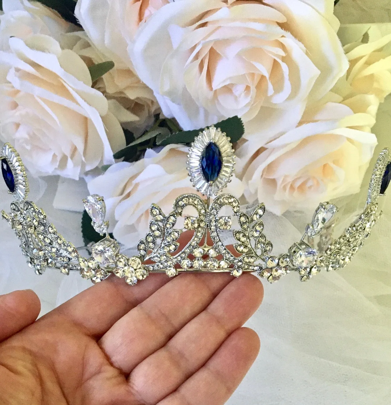 "Mara" - Blue Cubic Zirconia Bridal Tiara