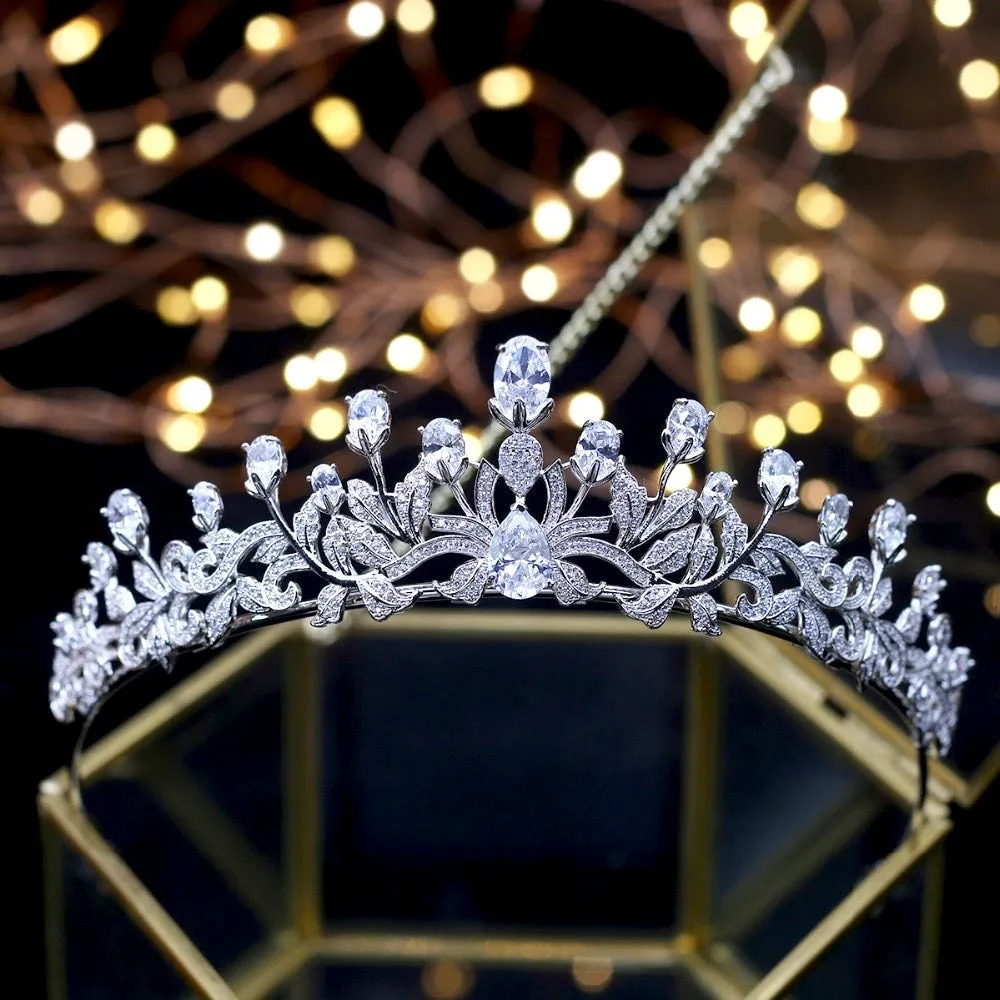 "Marcia" - Silver Cubic Zirconia Bridal Tiara