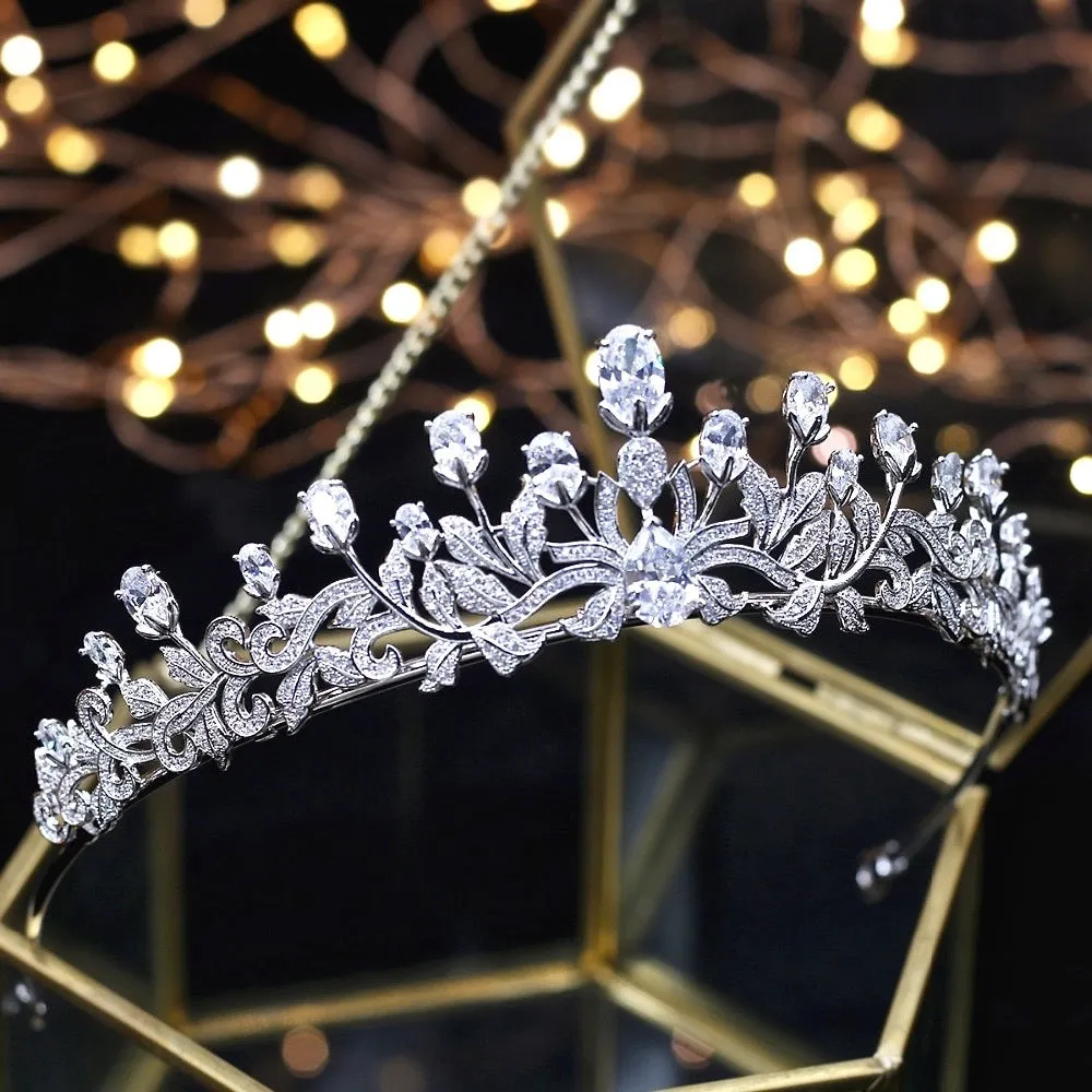 "Marcia" - Silver Cubic Zirconia Bridal Tiara