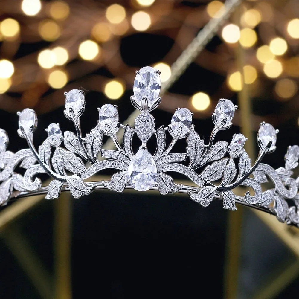 "Marcia" - Silver Cubic Zirconia Bridal Tiara