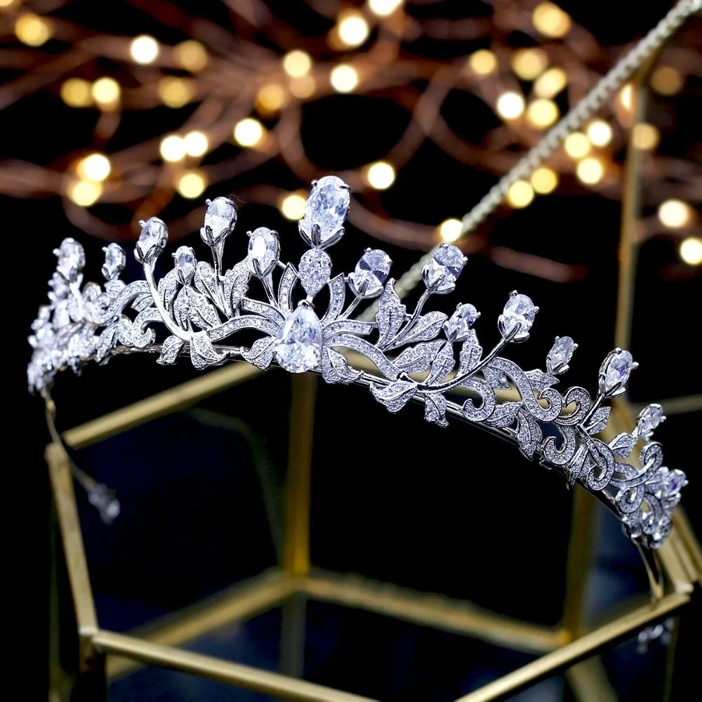 "Marcia" - Silver Cubic Zirconia Bridal Tiara