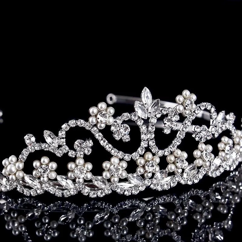 "Morgan" - Wedding Pearl and Cubic Zirconia Tiara