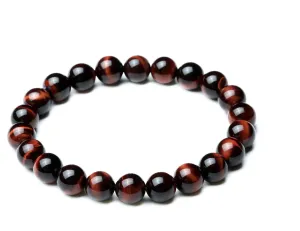 Red tiger eye stone, stretch elastic bracelet, jewelry