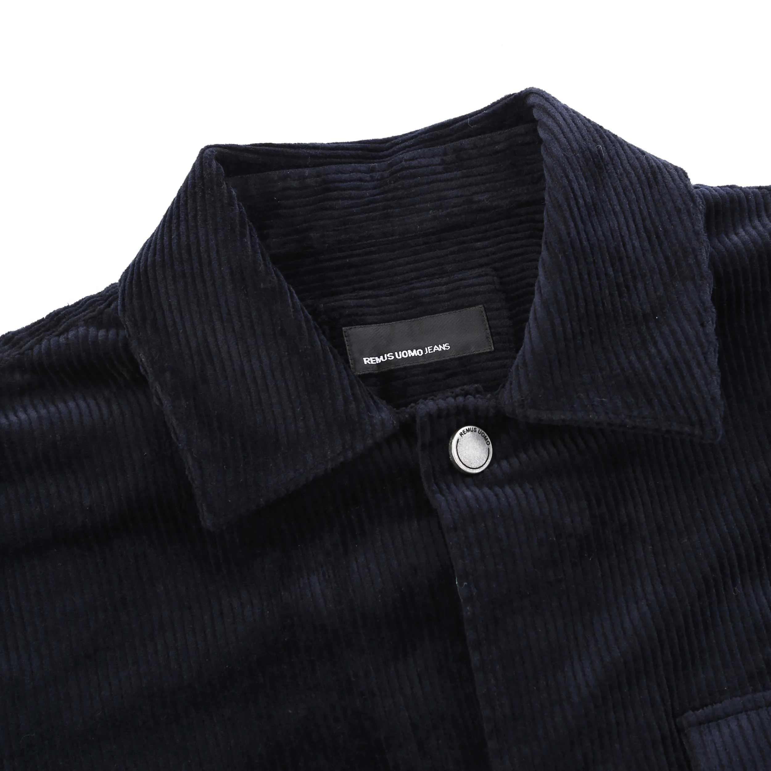 Remus Uomo Cord Shacket Overshirt in Navy