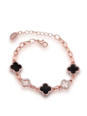 Rhinestone Flower Design Chain Bracelet