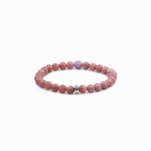 Rhodochrosite and Kunzite Bead Bracelet