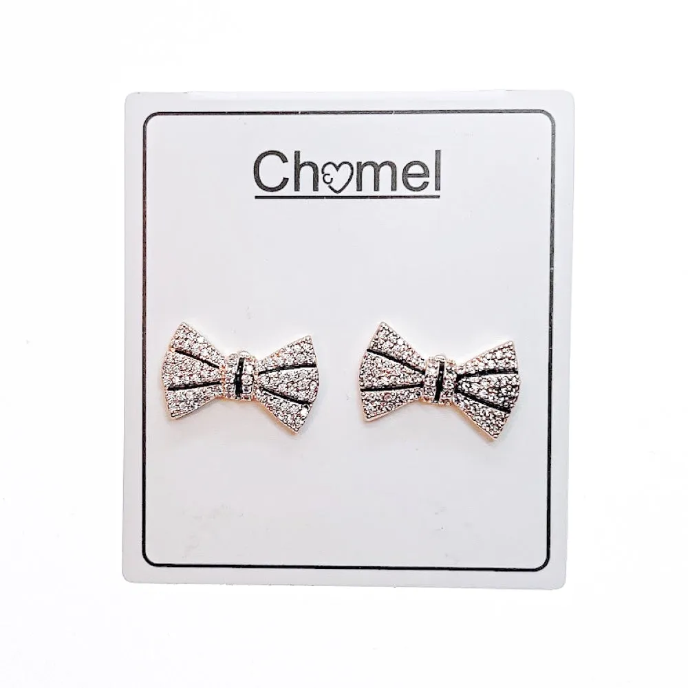 Ribbon Cubic Zirconia Earrings