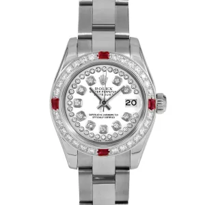 Rolex Datejust 26mm | 179174-WHT-STRD-4RBY-OYS