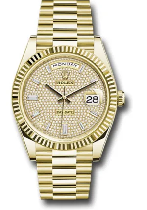 Rolex Day-Date 40mm Yellow Gold Pave Dial 228238