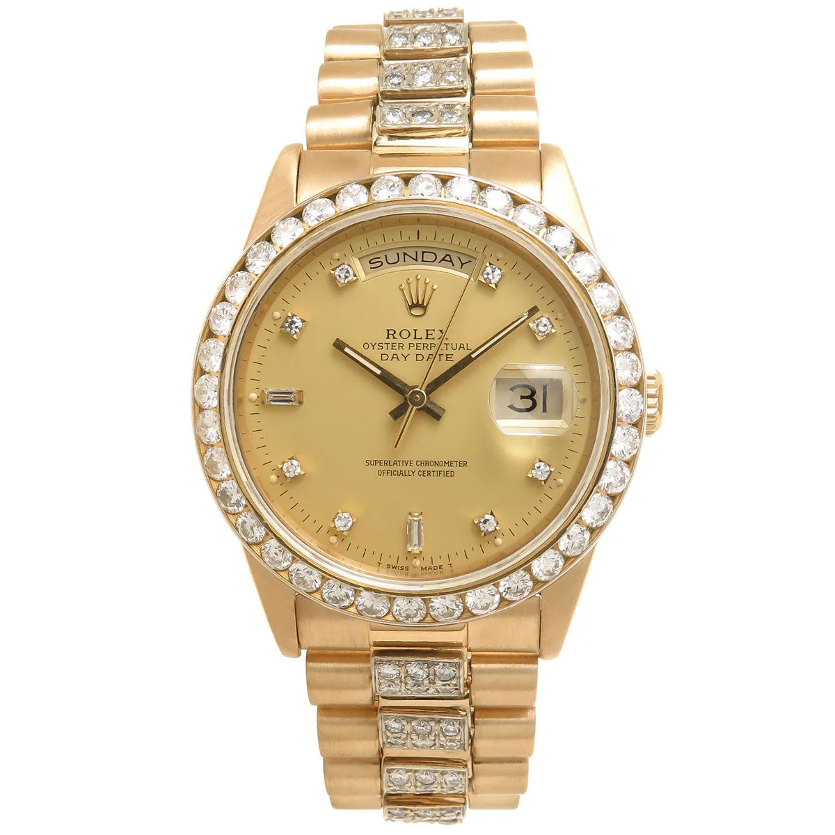 Rolex Day-Date President with Diamond Dial Bezel & Bracelet