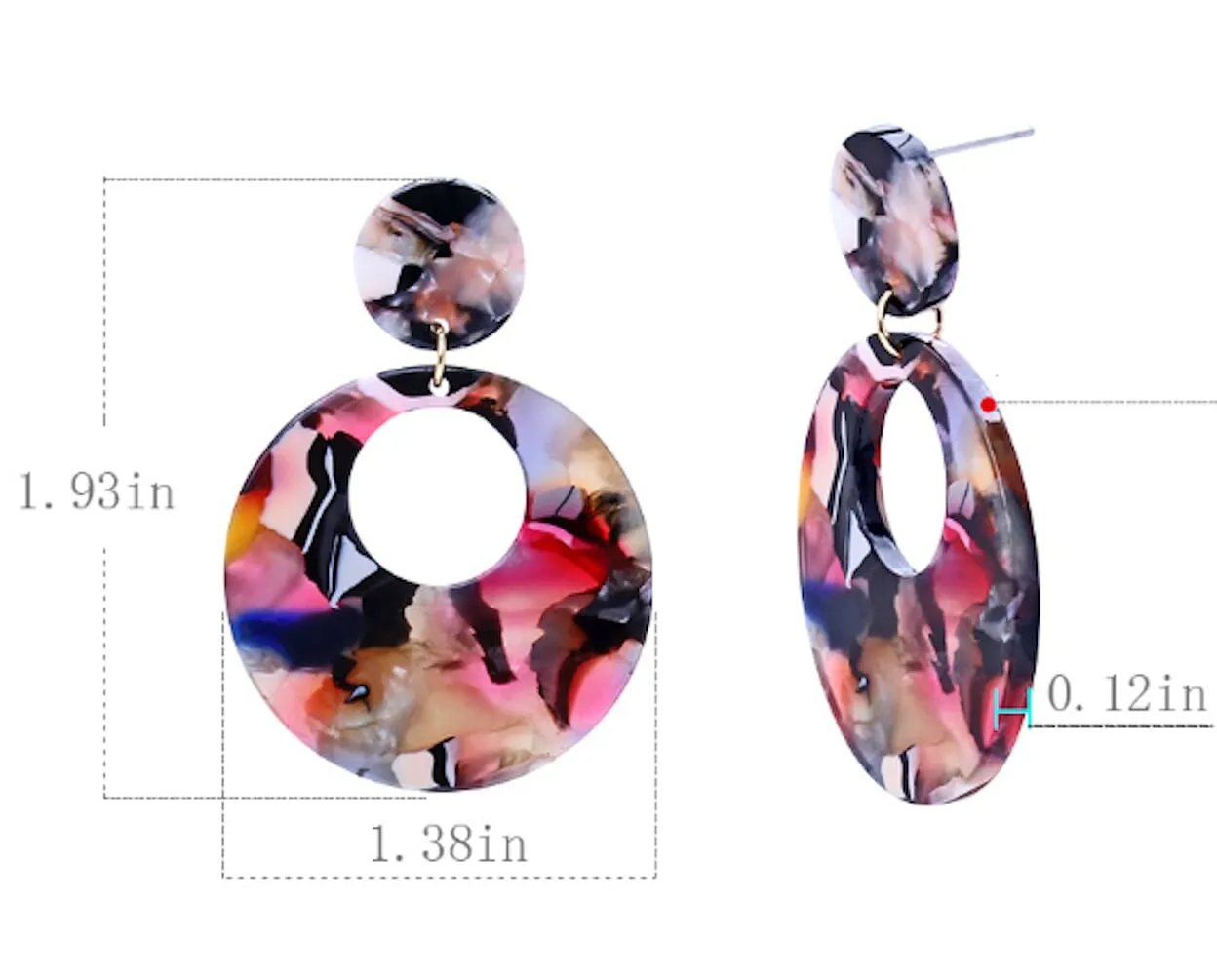 Round Resin Hoop Earrings