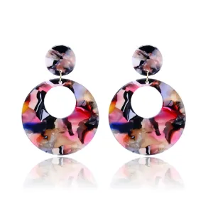 Round Resin Hoop Earrings