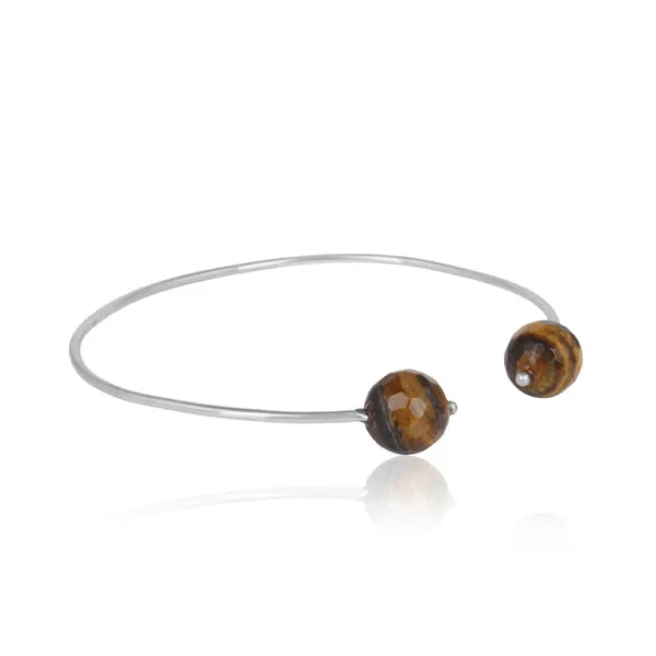 Round Tigers Eye Gemstone Bangle