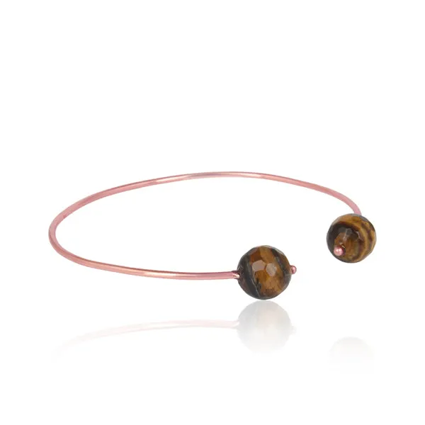 Round Tigers Eye Gemstone Bangle