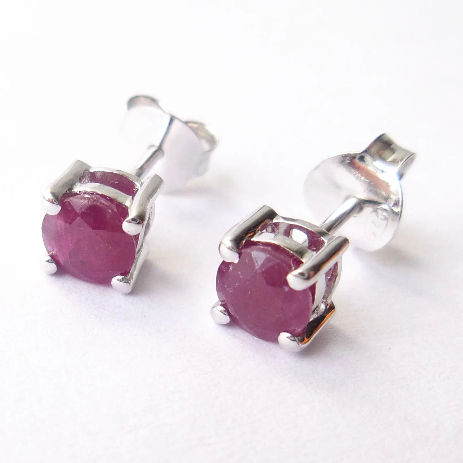 Ruby 925 Sterling Silver July Birthstone Earrings