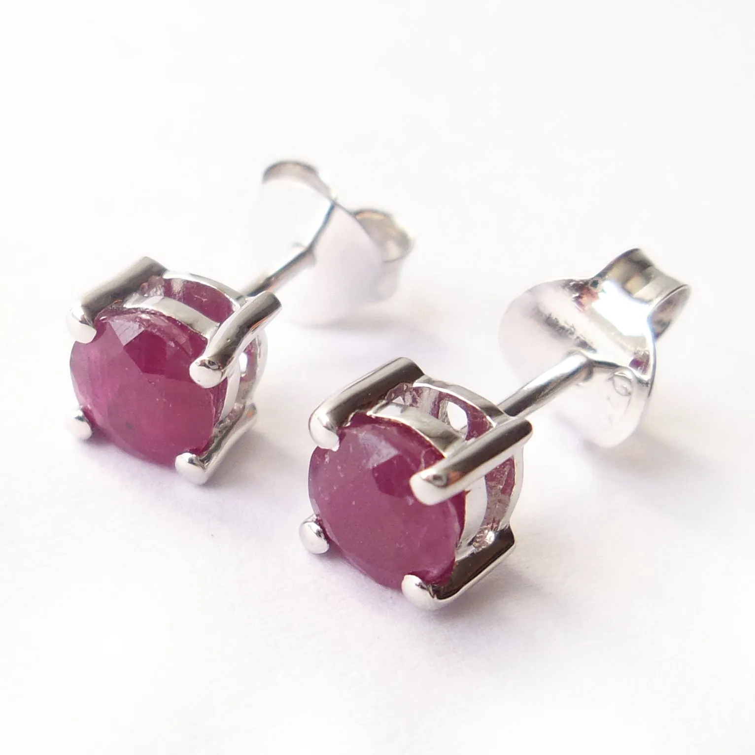 Ruby 925 Sterling Silver July Birthstone Earrings