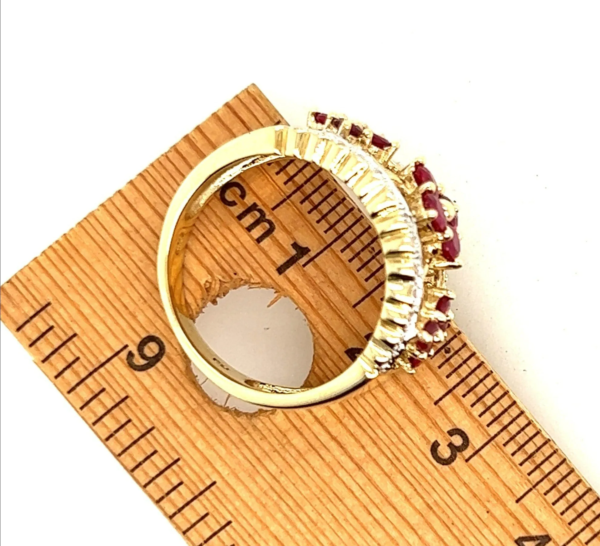 Ruby & Diamond Yellow Gold Floral Dress Ring