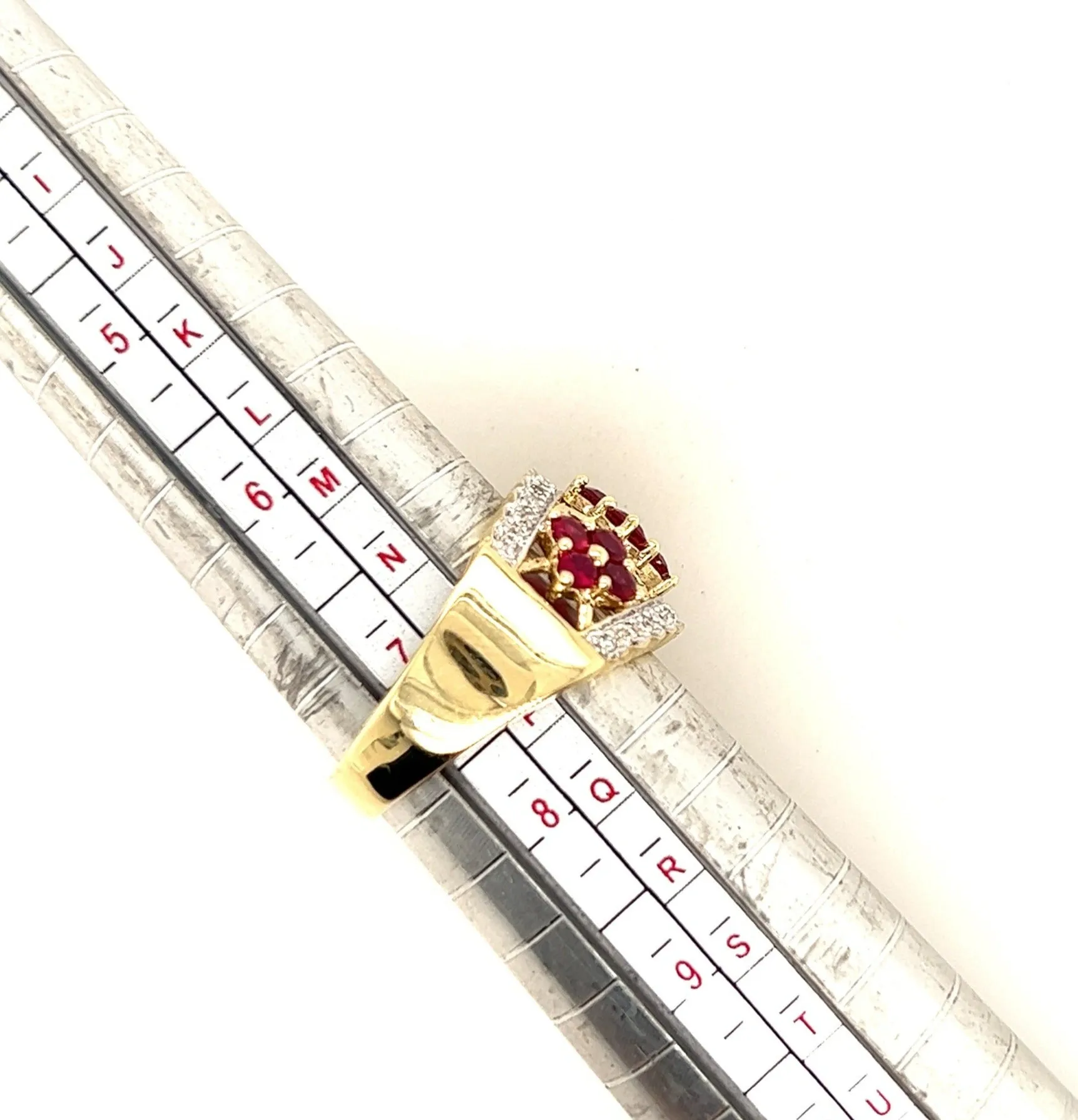 Ruby & Diamond Yellow Gold Floral Dress Ring