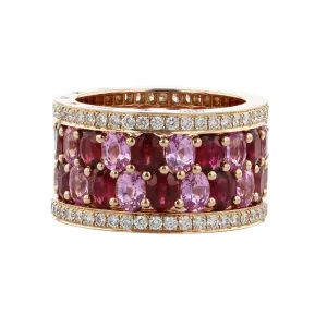 Ruby, Pink Sapphire and Diamond American Glamour Ring