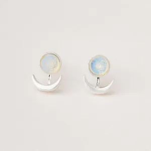 Scout Stone Moon Phase Ear Jacket - Opalite/Silver