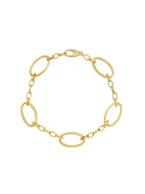 Small & Large Edith Link Yellow Gold Bracelet