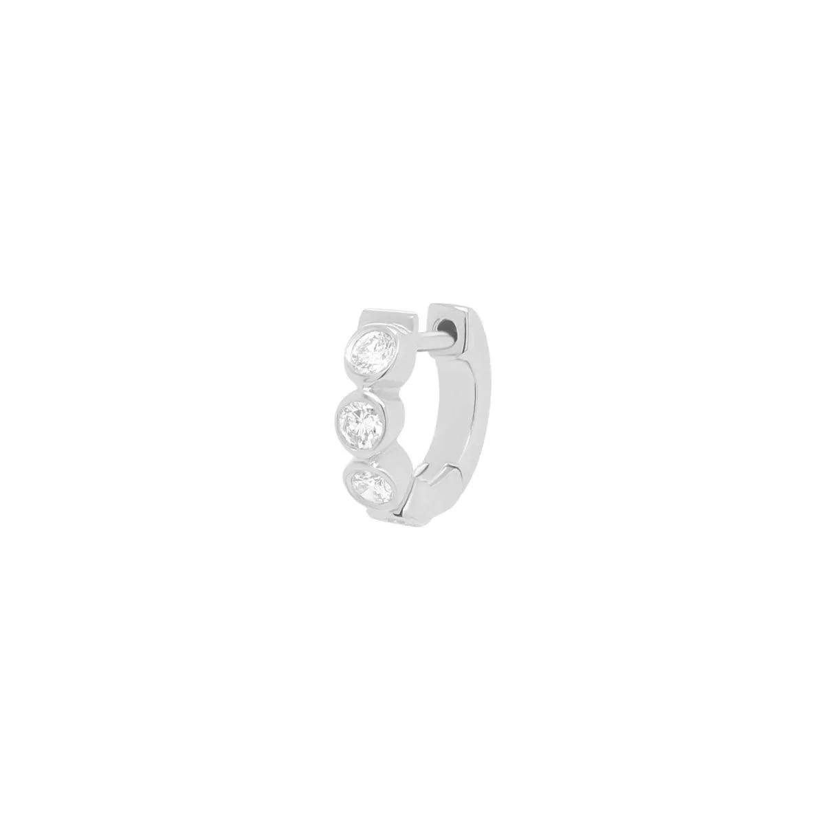 Small Bubble Huggie Hoop | .8GMS .1CT | Single