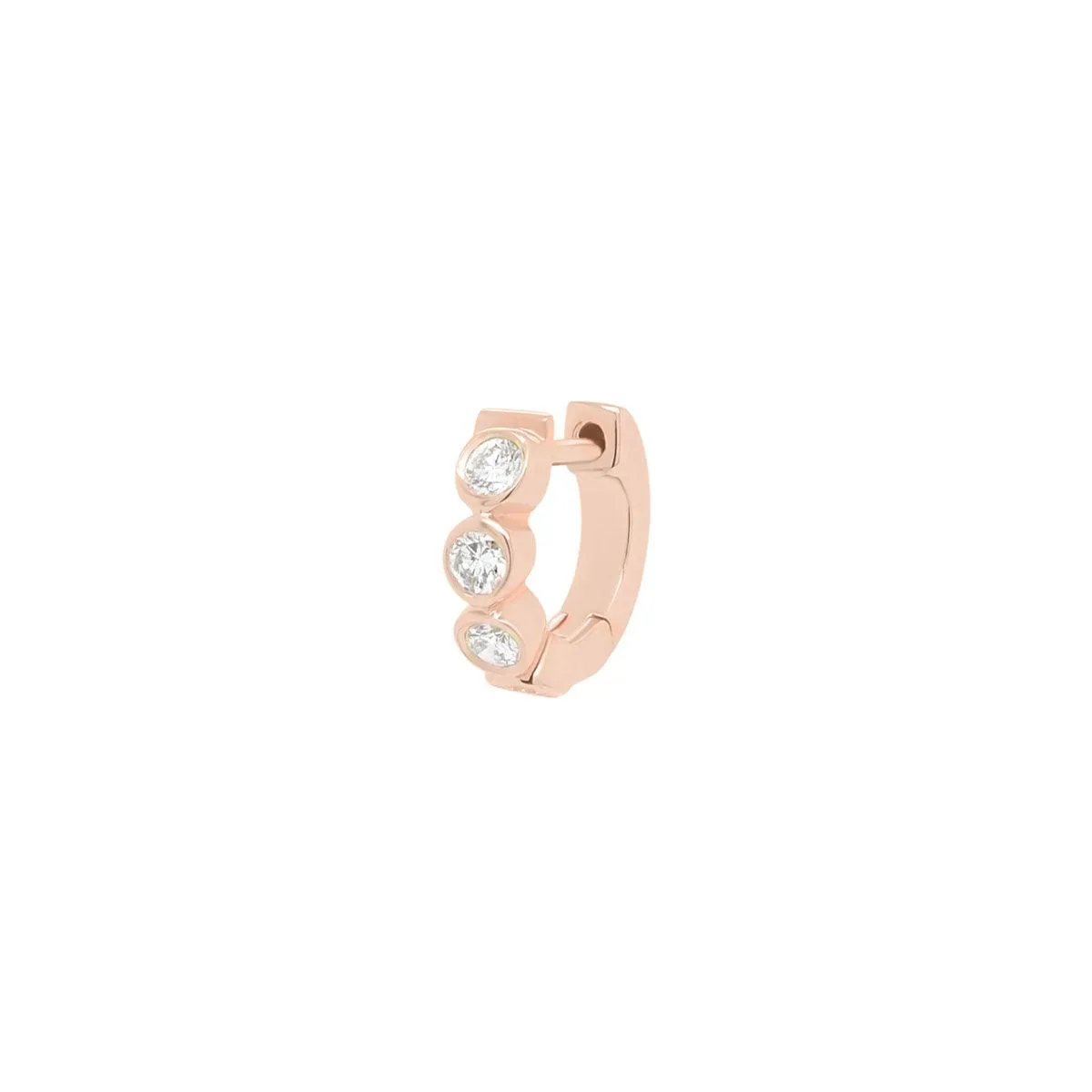 Small Bubble Huggie Hoop | .8GMS .1CT | Single