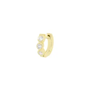 Small Bubble Huggie Hoop | .8GMS .1CT | Single