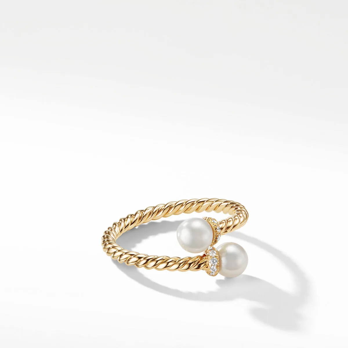 Solari Station Ring in 18K Yellow Gold with Cultured Pearl and Diamonds