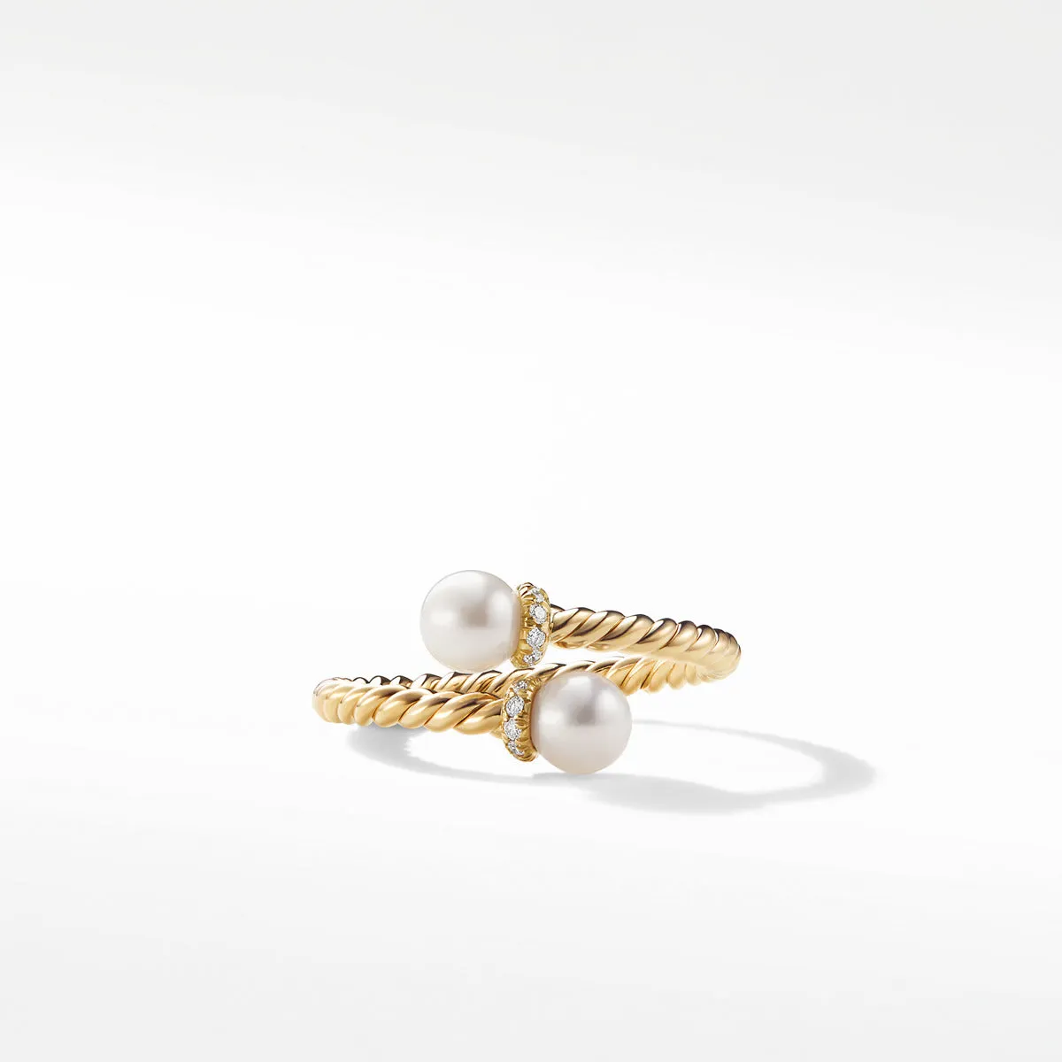 Solari Station Ring in 18K Yellow Gold with Cultured Pearl and Diamonds