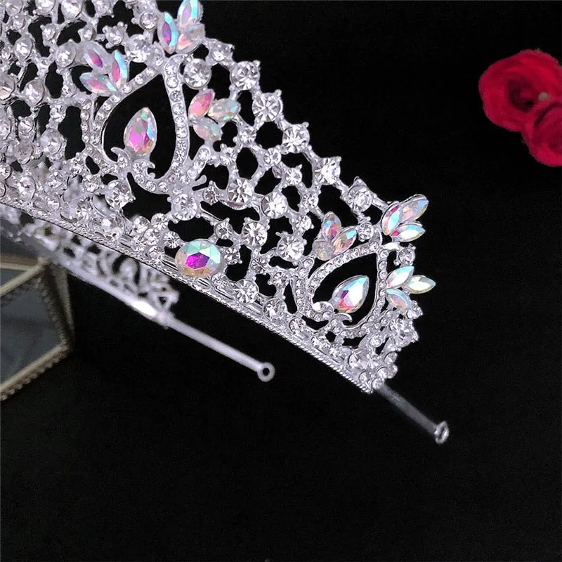 Solitaire Design Cubic Zirconia Tiara - Crown for Bride - Quinceanera or Pageant