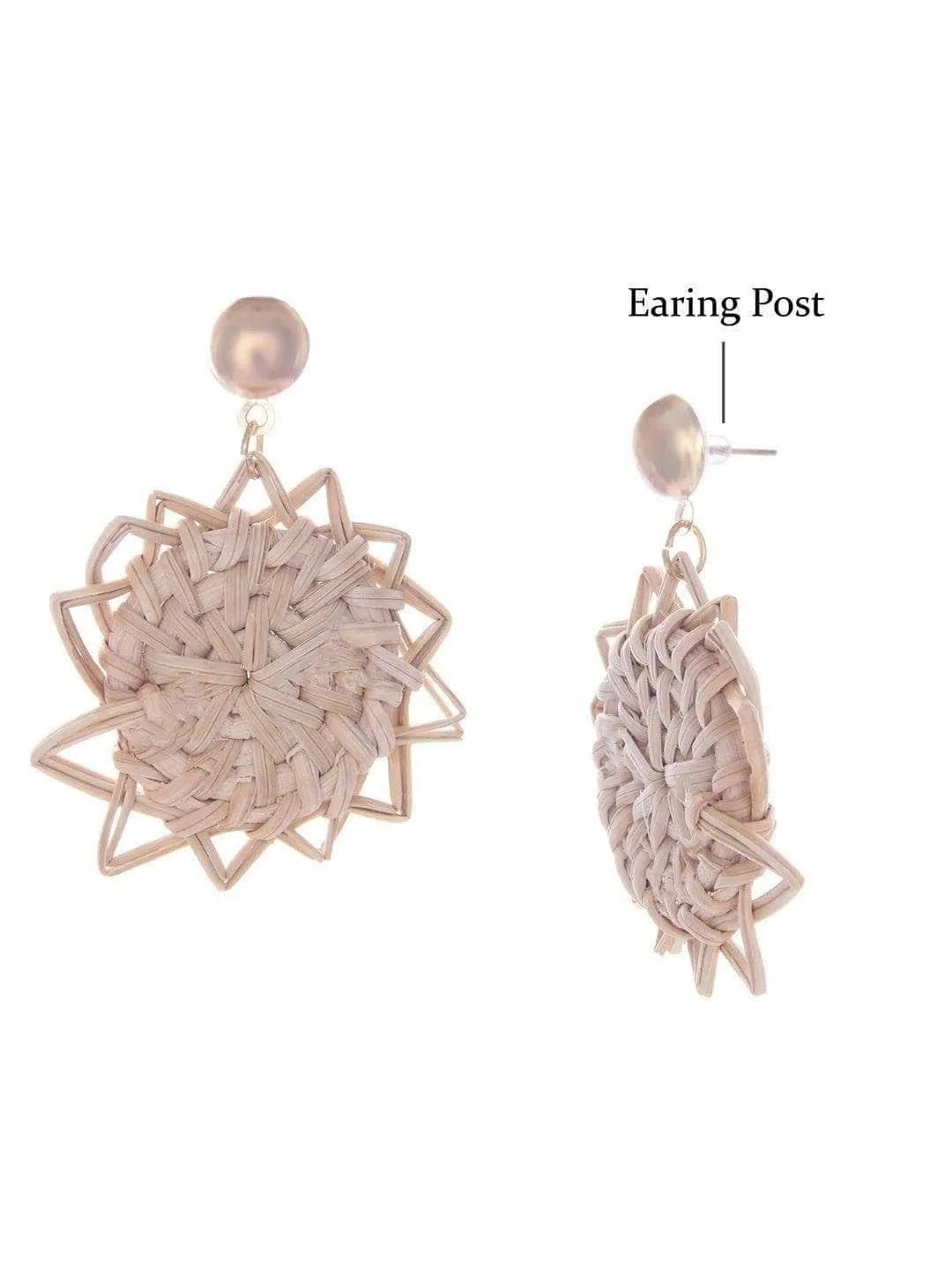 Star Bamboo Earrings Beige