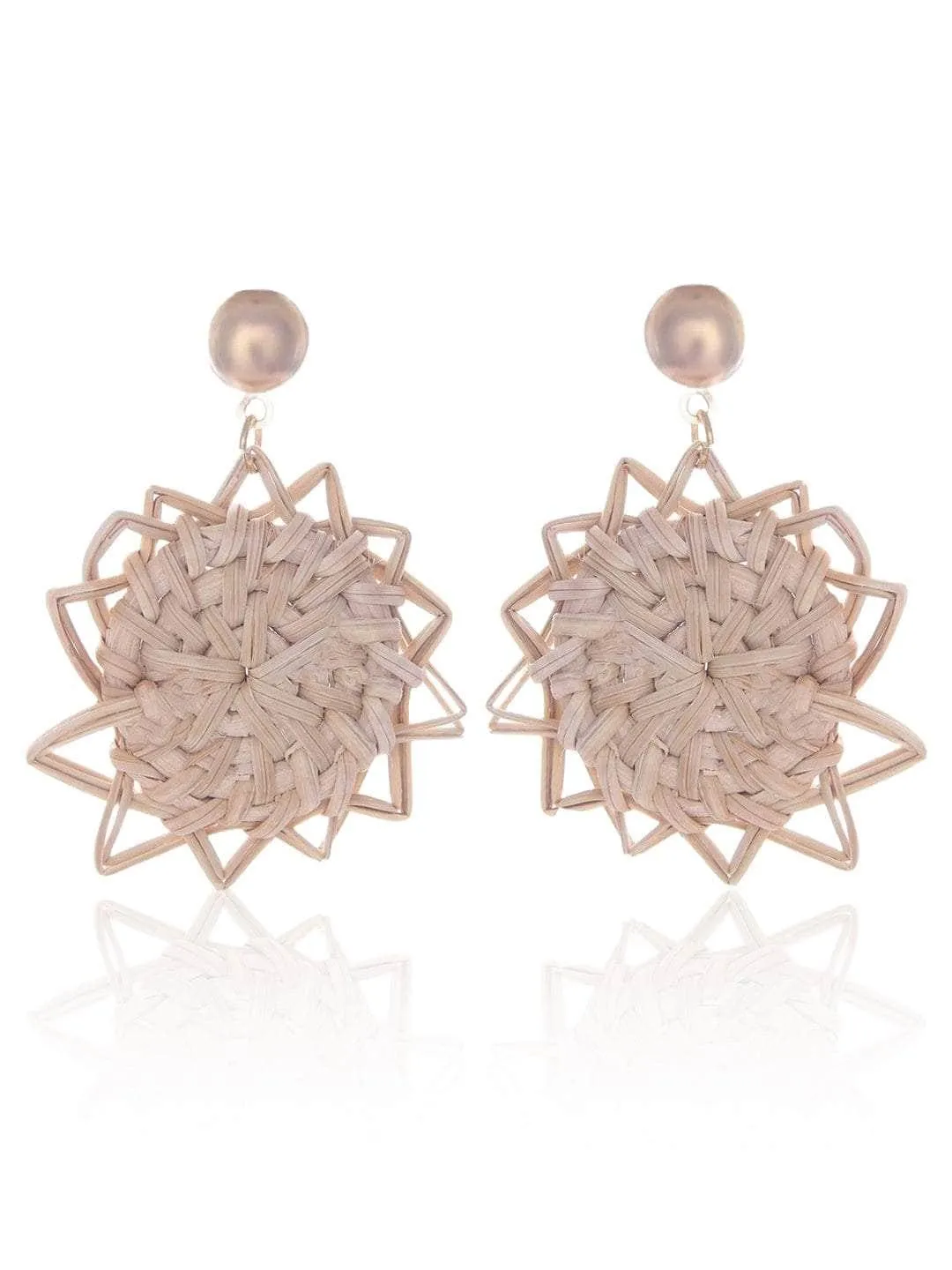 Star Bamboo Earrings Beige