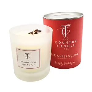 The Country Candle Co Red Amber & Clove Pastel Glass Candle