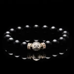 The Silver Black Evil Eye Obsidian Bracelet