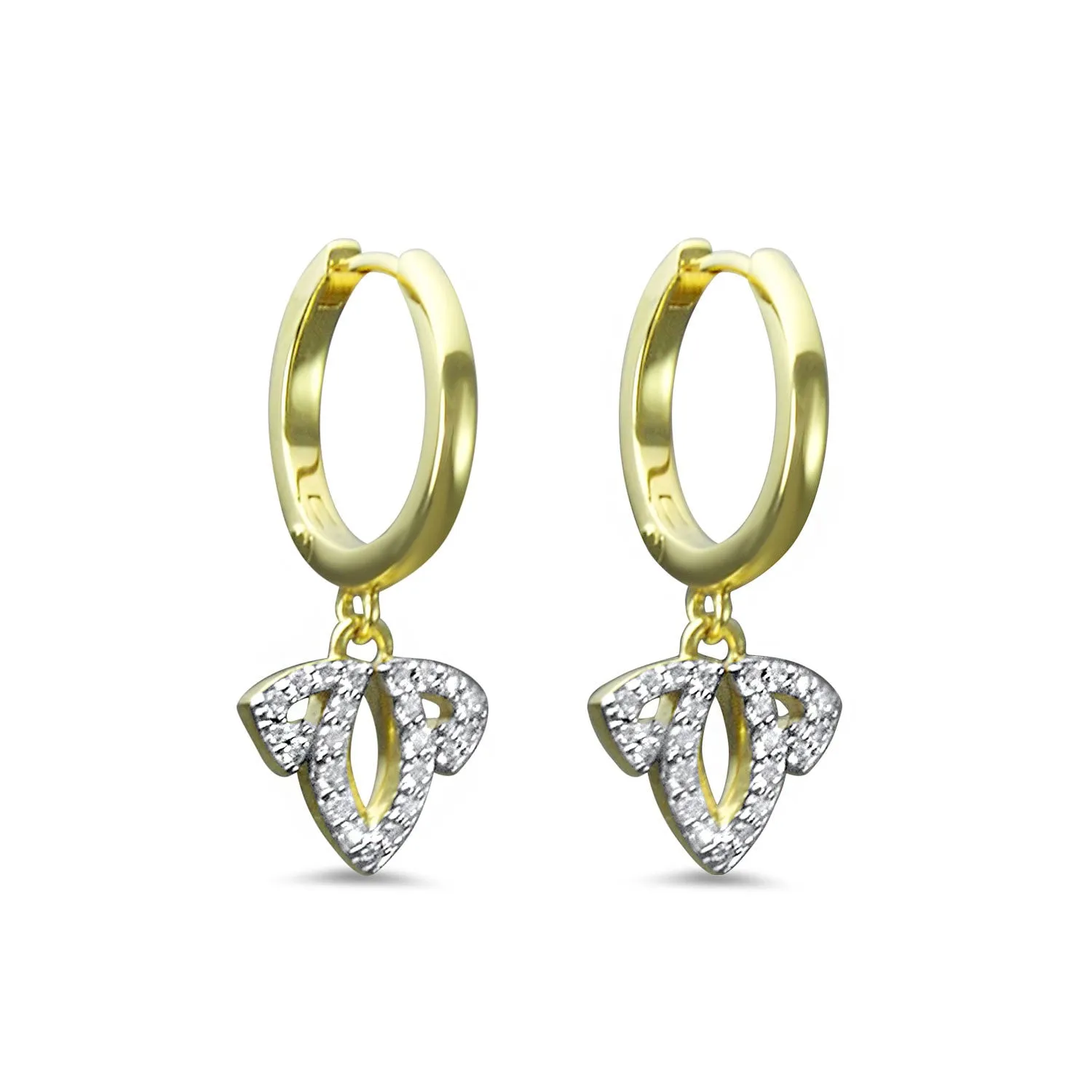 Tiara Pavé Charm Hoop Earring - 18K Gold Vermeil   CZ Blanc