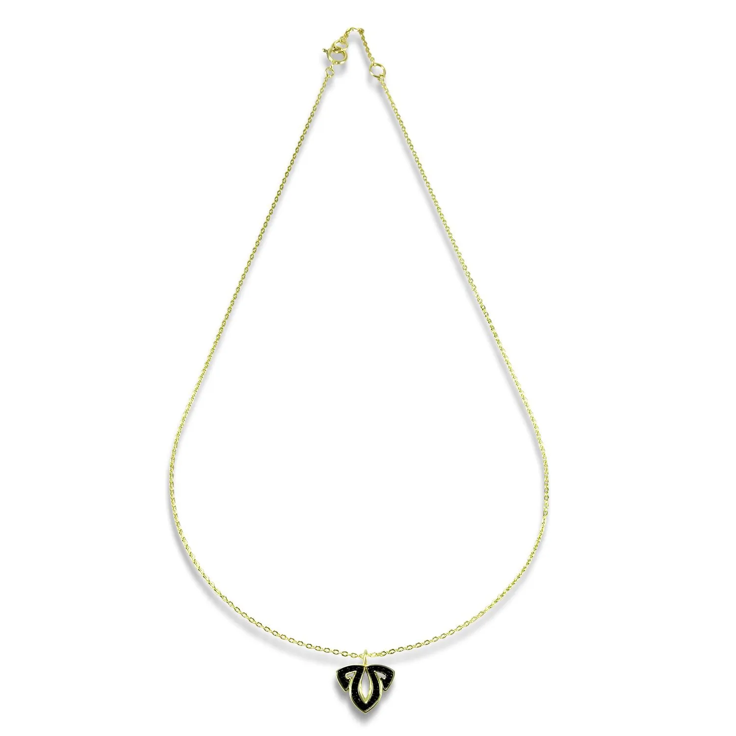 Tiara Pavé Charm Pendant - 18K Gold Vermeil   CZ Noir