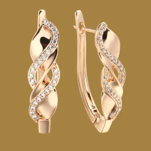 Trendy 585 Rose Gold Zircon Earrings - Luxury Wedding & Ethnic Jewelry for Brides