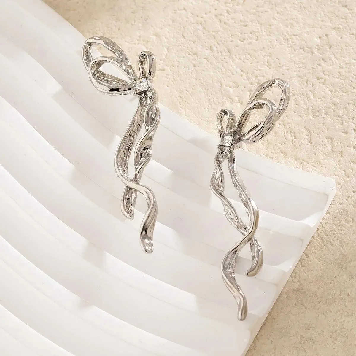 Twisted Elegance Bowknot Earrings