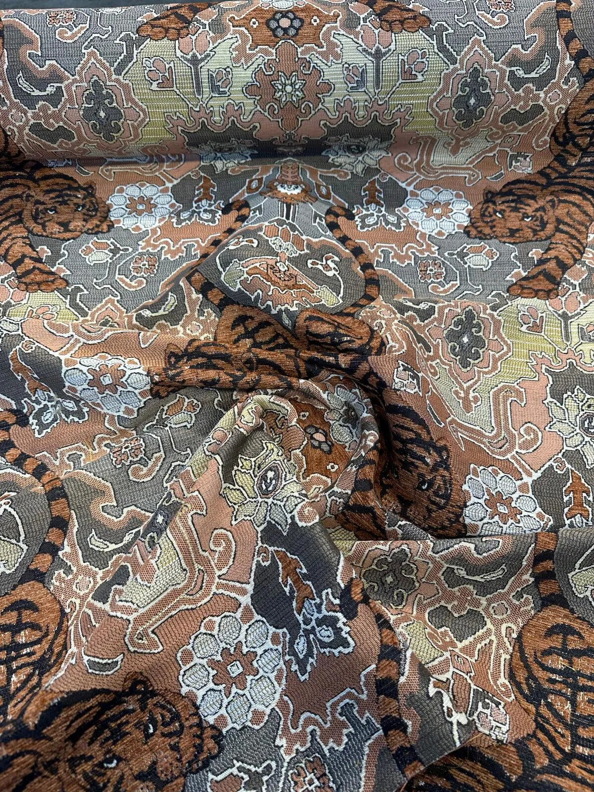 Upholstery Socotra Tibetan Tiger Amber Swavelle TFA Chenille Fabric By The Yard