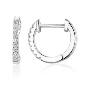 VAIGE 925 Sterling Silver Classic Small Hoop Earrings with Zircon - Huggie Stud Design SCE498