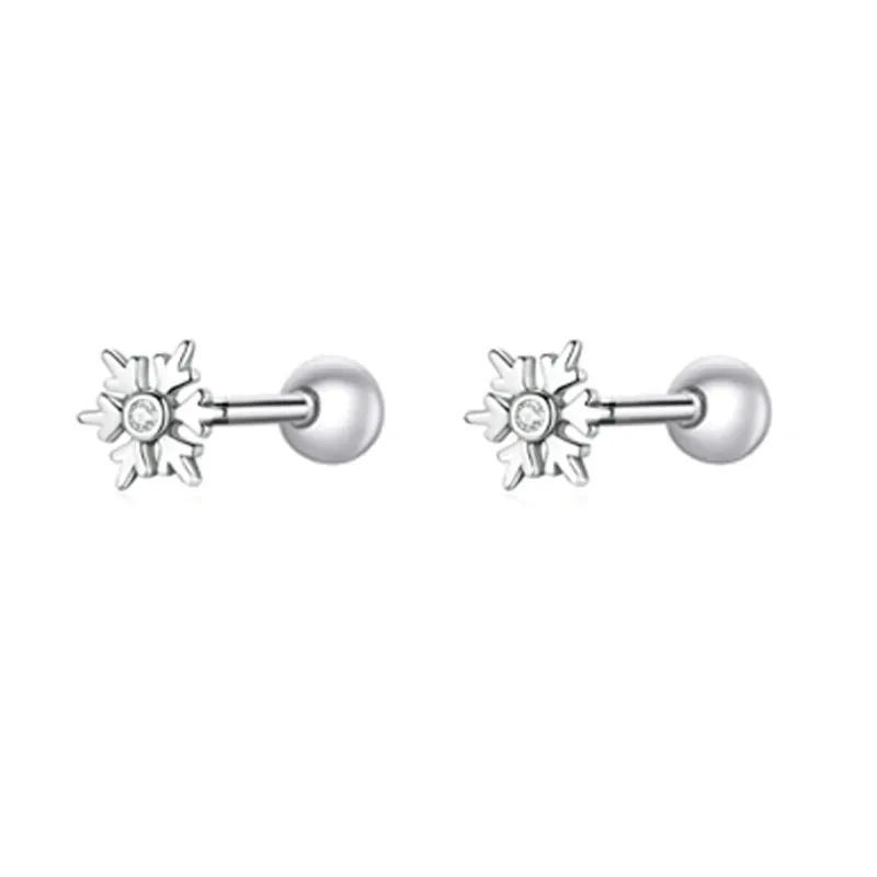 VAIGE 925 Sterling Silver Star and Butterfly Stud Earrings with Zircon and Snowflake Design, Fine Jewelry