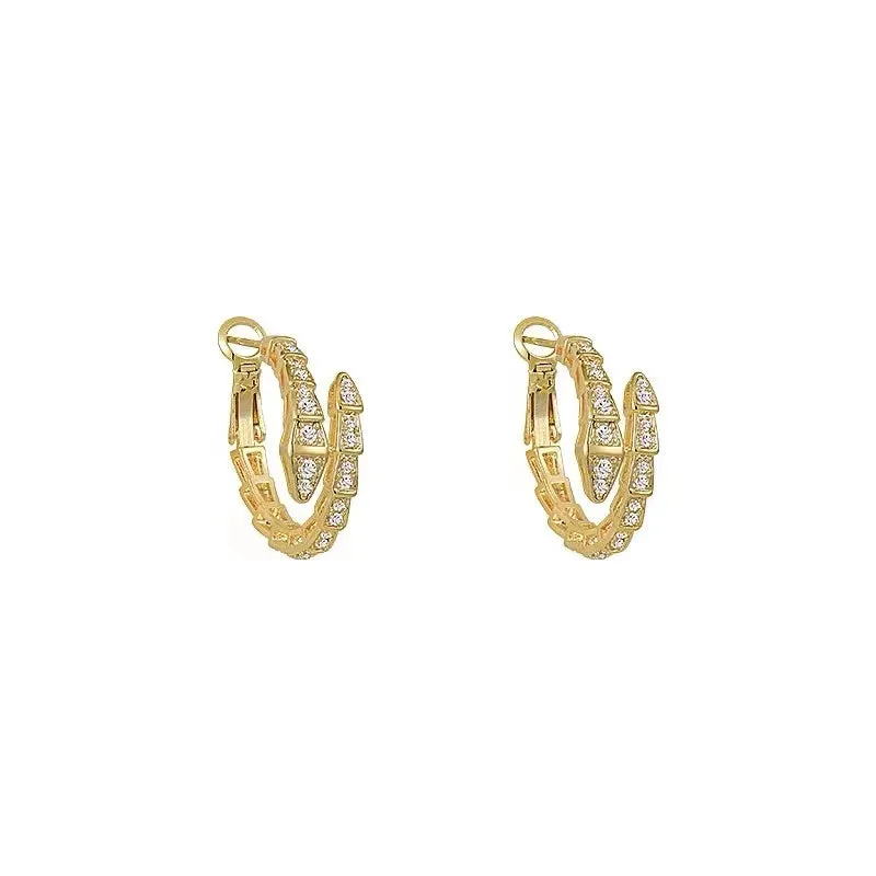 VAIGE Elegant Serpent-Inspired Zircon Drop Earrings in Silver