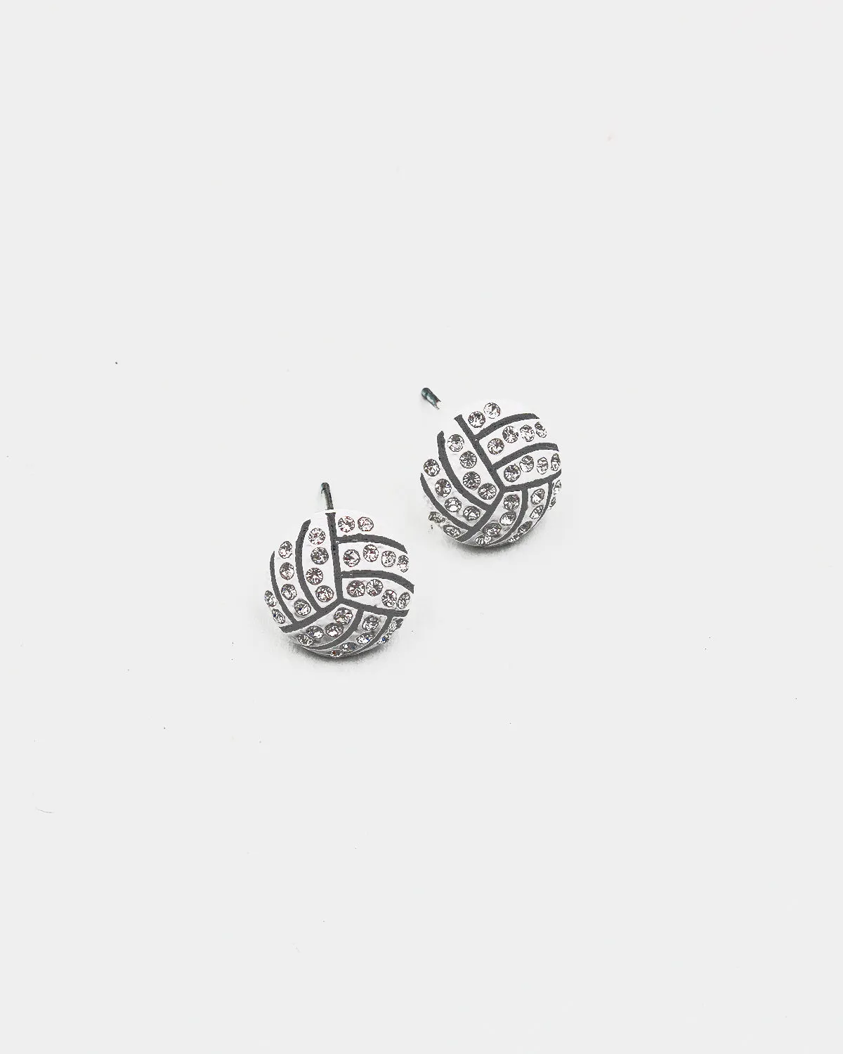 Volleyball Crystal Stone Stud Earrings