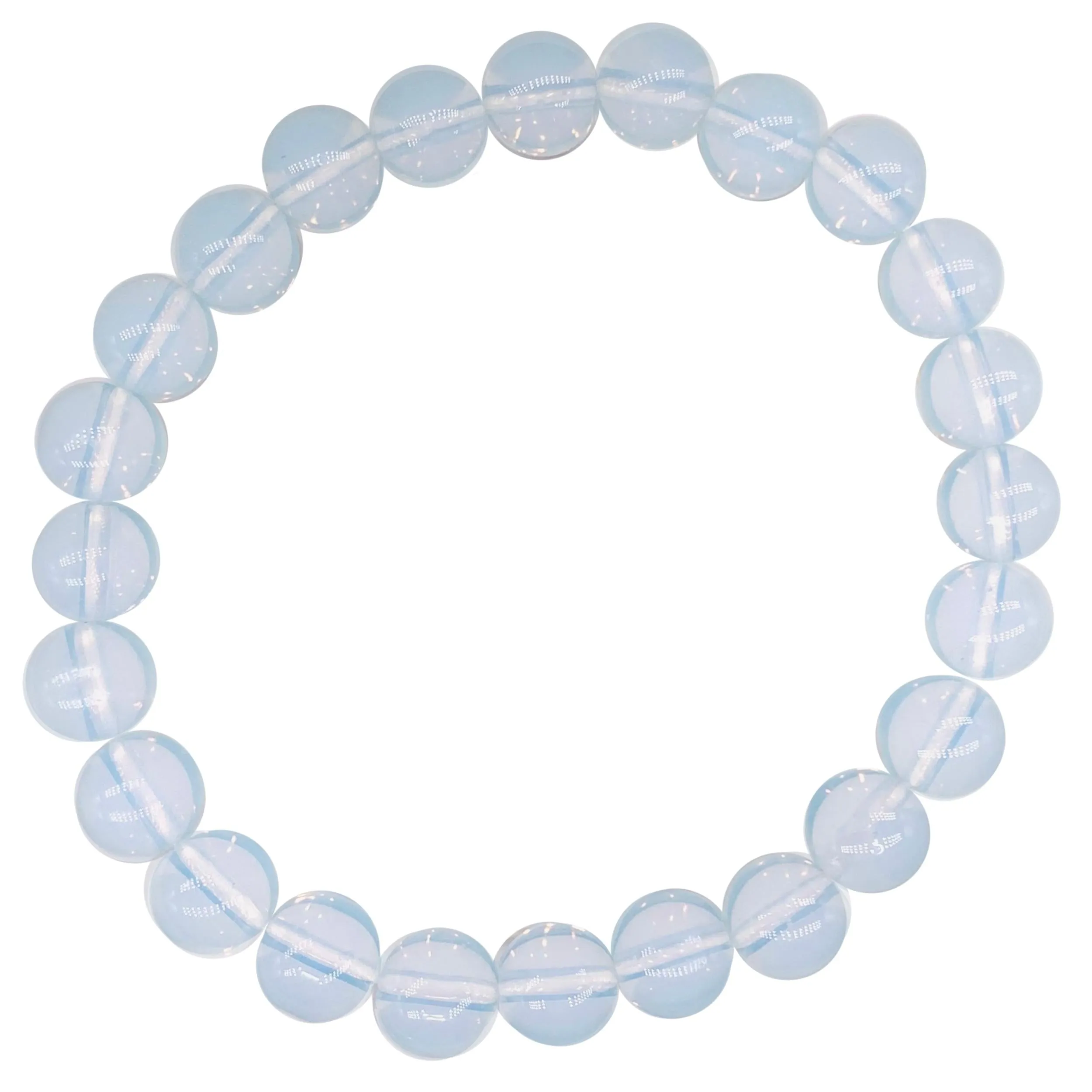 White Opalite Beaded Crystal Bracelet