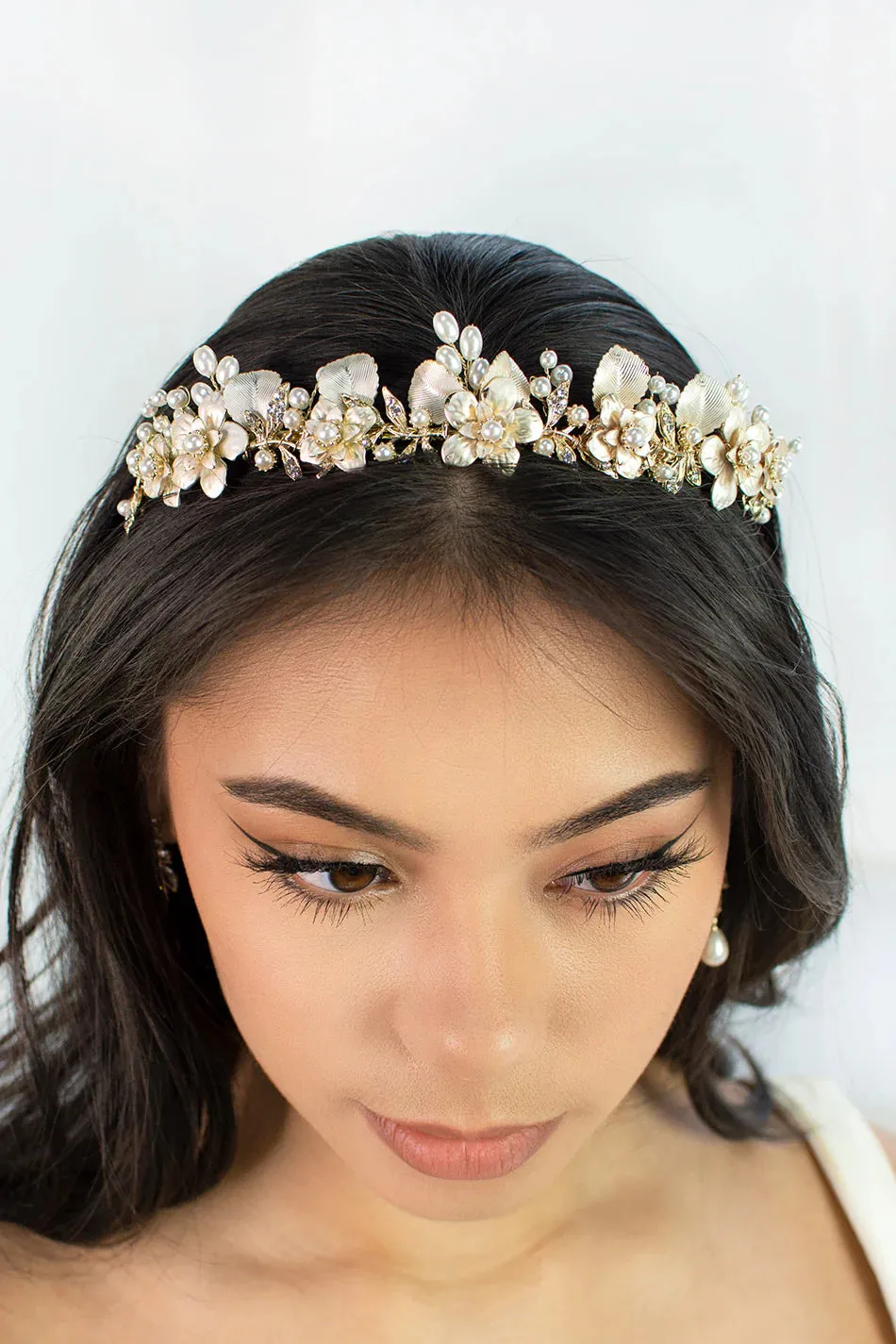 Windsor Bridal Louise Crown, Gold Pearl