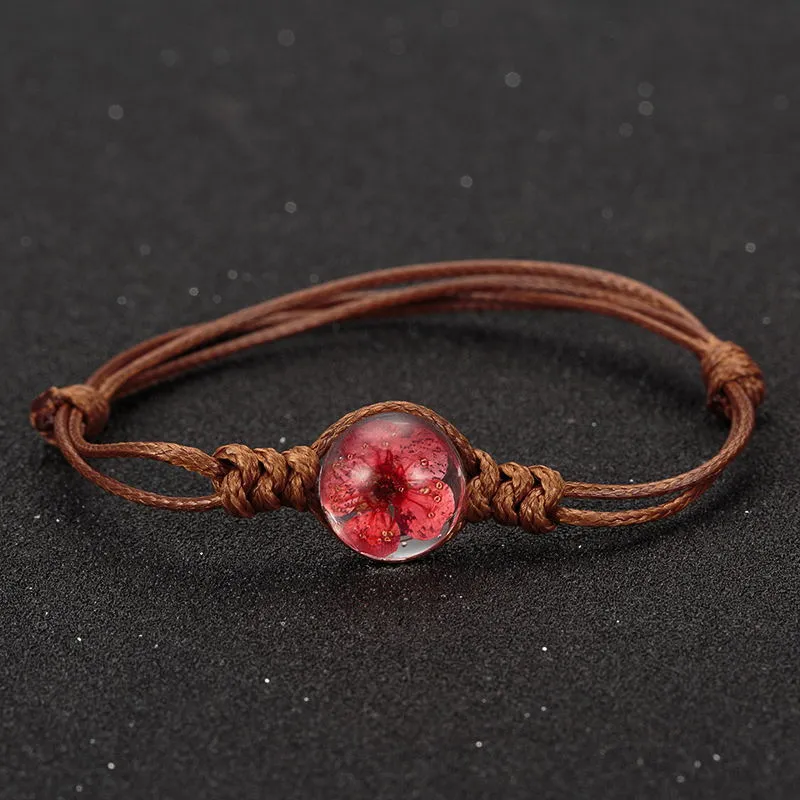 Woven peach blossom bracelet