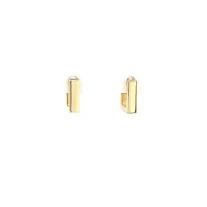 Yellow Gold 10mm Petite Square Hoop Earrings (I7797)